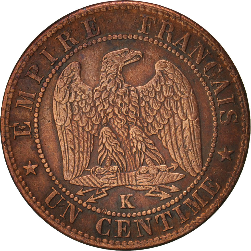 Francia, Napoleon III, Napoléon III, Centime, 1861, Bordeaux, BB, Bronzo, KM...