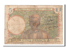 Banconote, Africa equatoriale francese, 5 Francs, 1941, MB