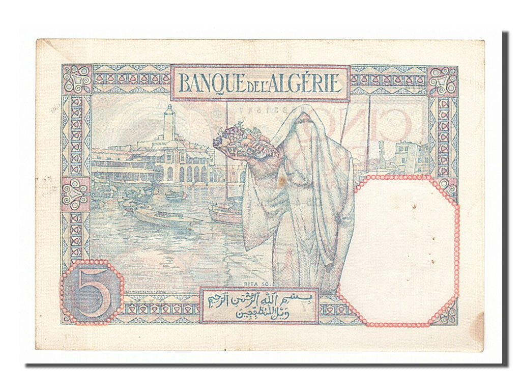 Algérie, 5 Francs type 1913-26