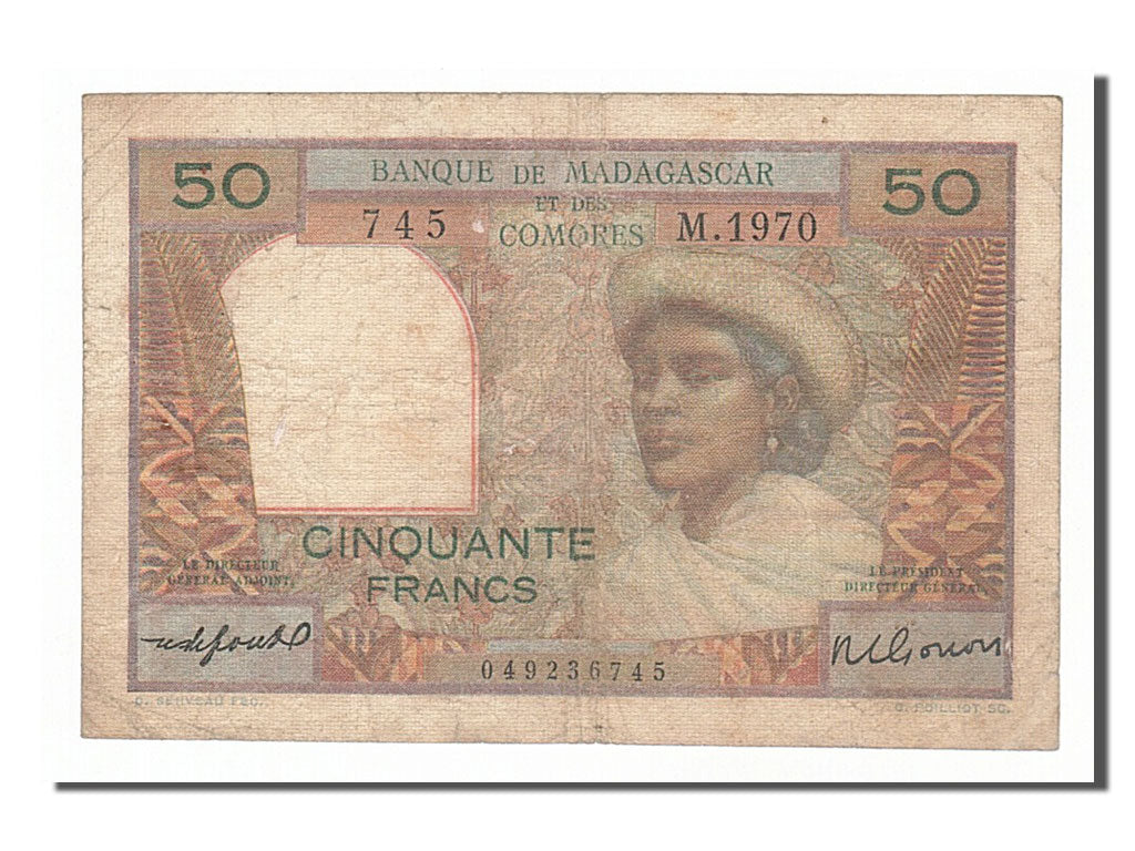 Madagascar, 50 Francs, 1950, KM #45b, VF(20-25), M.1970
