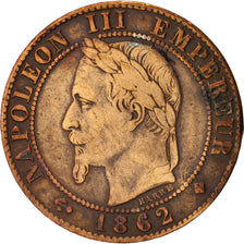 France, Napoleon III, Centime, 1862, Strasbourg, VF(30-35), Bronze, KM 795.2
