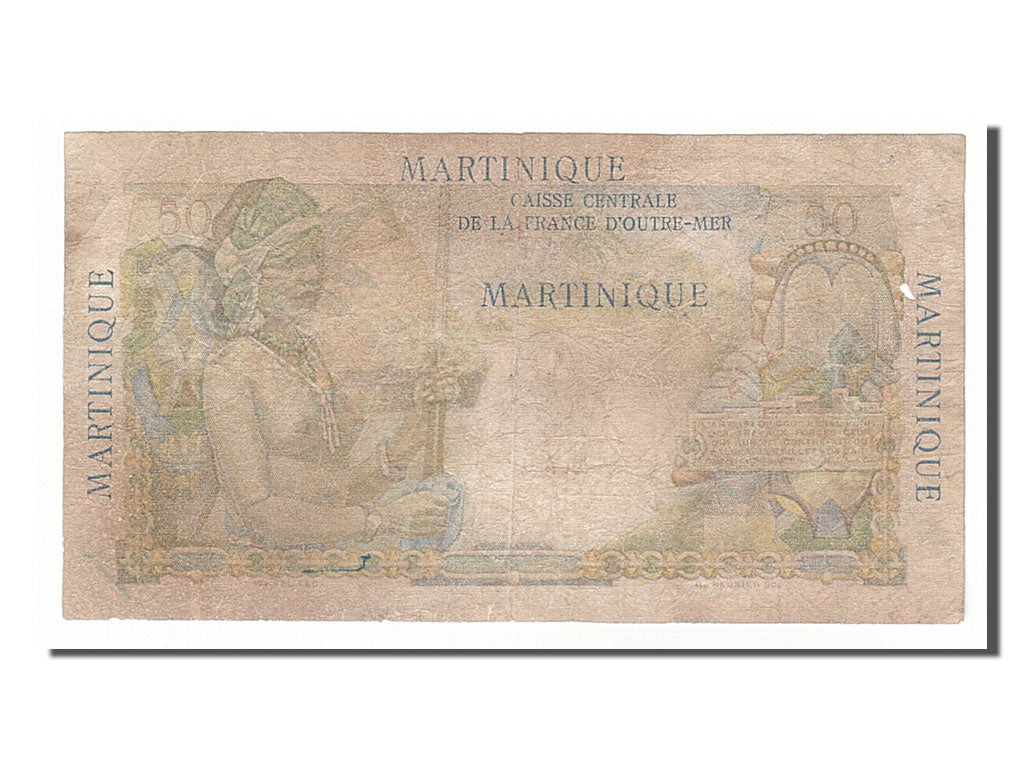 Martinique, 50 Francs, 1947, KM #30a, F(12-15), R.41