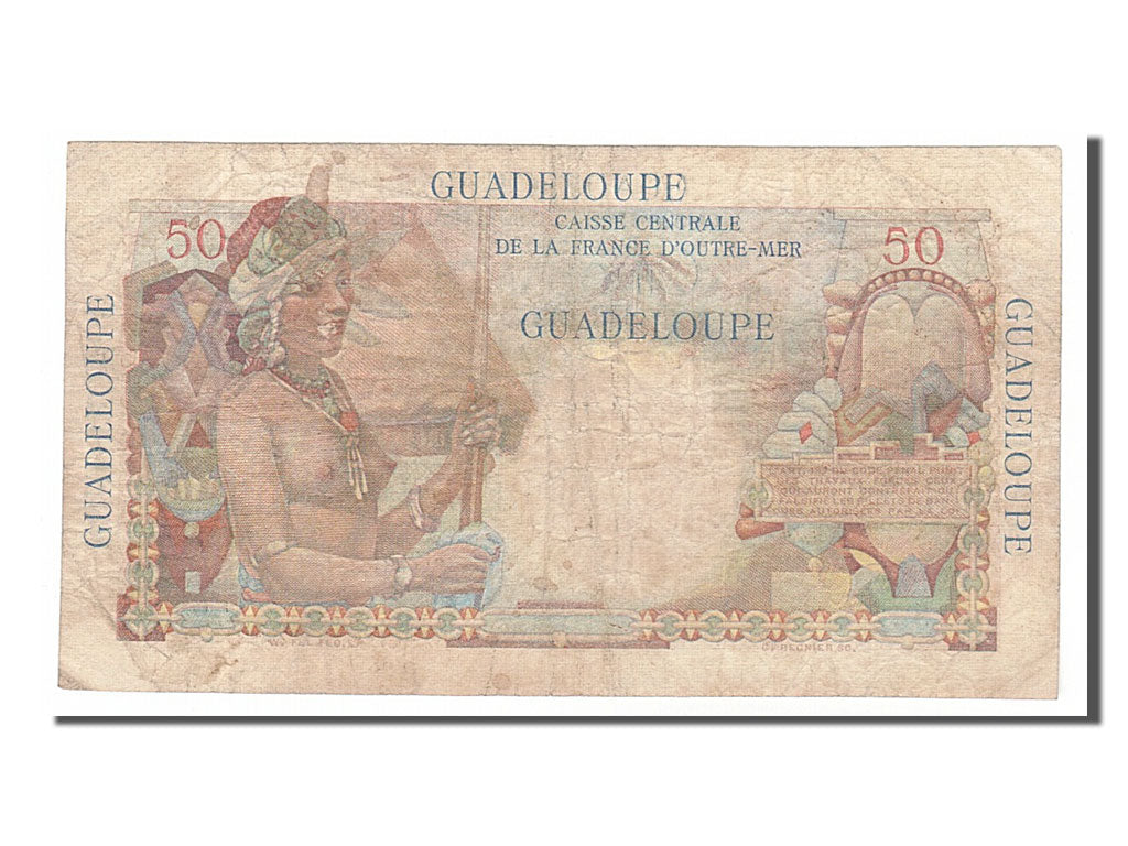Guadeloupe, 50 Francs, 1947, KM #34, VF(30-35), Q.6