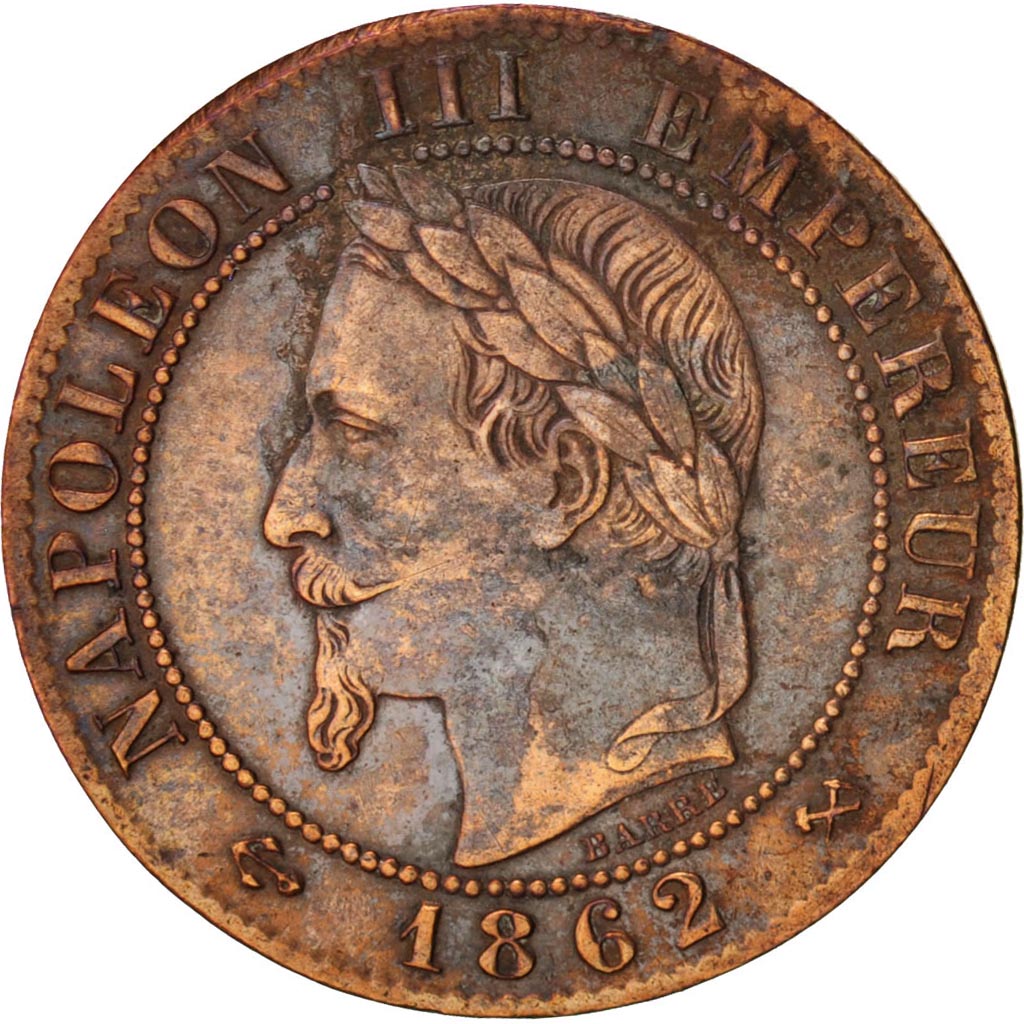 France, Napoleon III, Centime, 1862, Bordeaux, TTB, Bronze, KM 795.3, Gadoury87