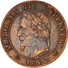 France, Napoleon III, Centime, 1862, Bordeaux, TTB, Bronze, KM 795.3, Gadoury87