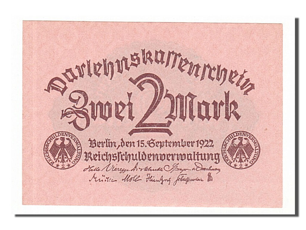 Germany, 2 Mark, 1922, KM #62, 1922-09-15, UNC(65-70)
