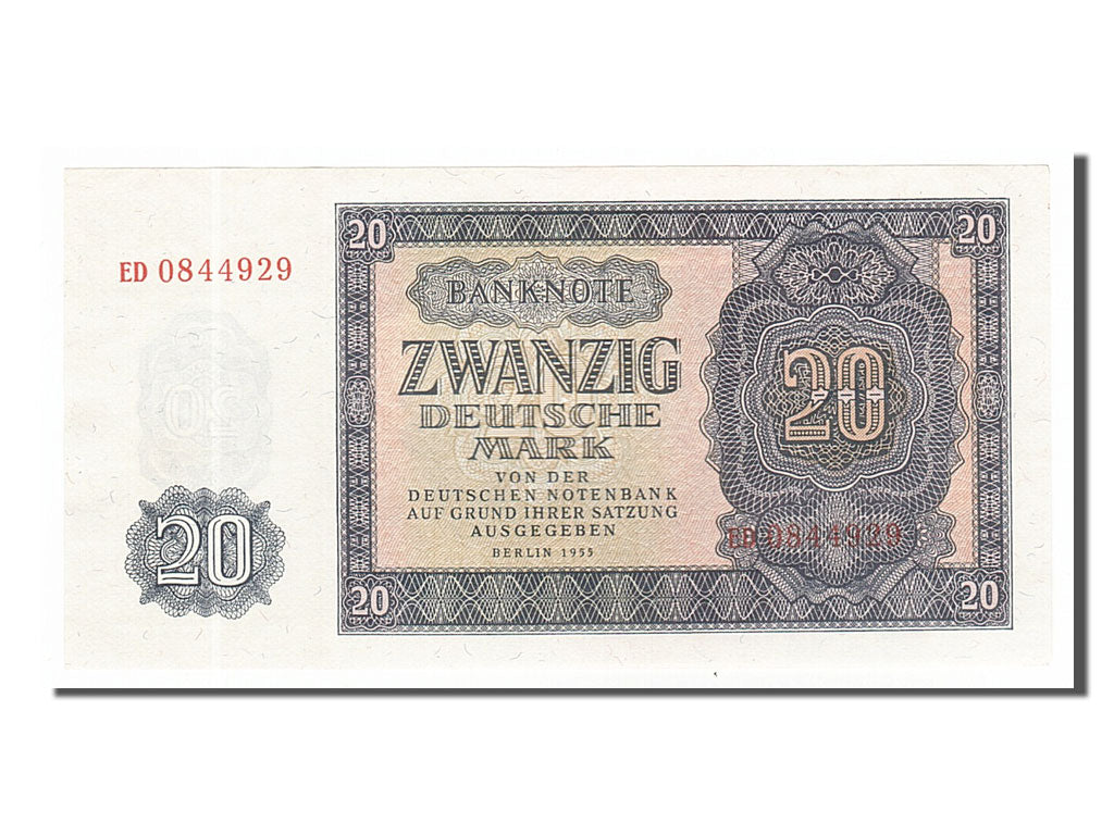 Banknote, Germany - Democratic Republic, 20 Deutsche Mark, 1955, UNC(65-70)
