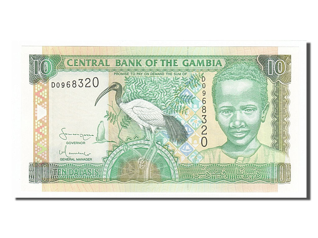 Billet, Gambia, 10 Dalasis, 2001, NEUF