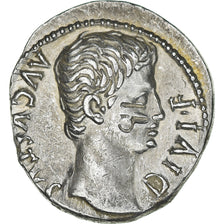 Coin, Augustus, Denarius, 15-13 BC, Lyon - Lugdunum, AU(50-53), Silver, RIC:167a