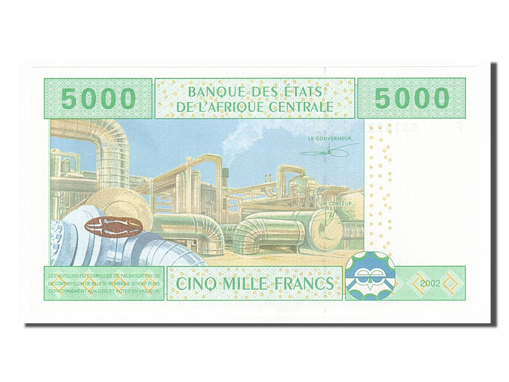 Banknote, Central African States, 5000 Francs, 2002, UNC(65-70)