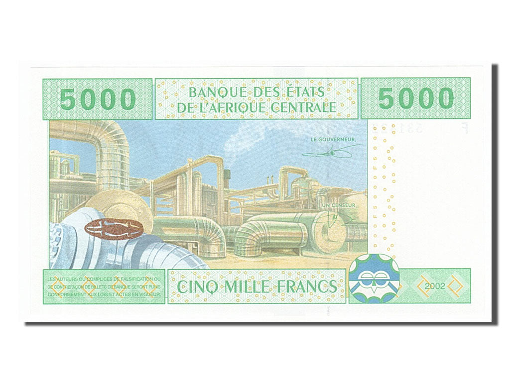 Banknote, Central African States, 5000 Francs, 2002, UNC(65-70)