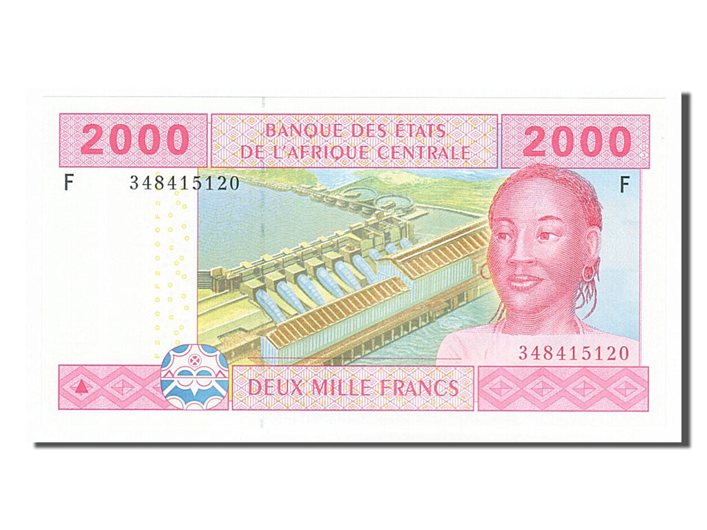 Billet, États de l'Afrique centrale, 2000 Francs, 2002, NEUF