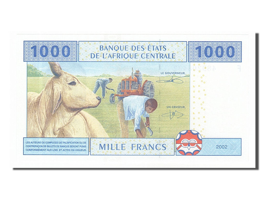 Billet, États de l'Afrique centrale, 1000 Francs, 2002, NEUF