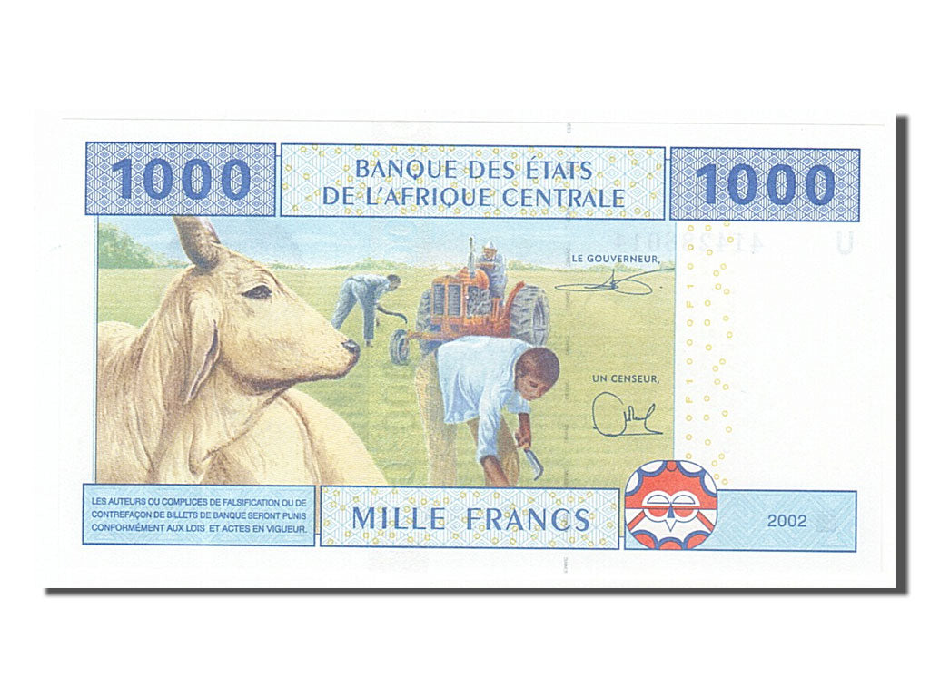 Banknote, Central African States, 1000 Francs, 2002, UNC(65-70)