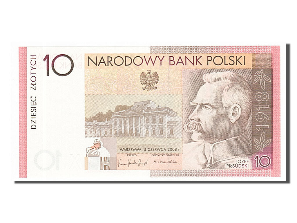 Poland, 10 Zlotych, 2008, KM #179, 2008-06-04, UNC(65-70), ON0039746