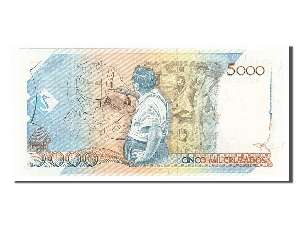 Billet, Brésil, 5 Cruzados Novos on 5000 Cruzados, 1989, NEUF
