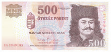 Banconote, Ungheria, 500 Forint, 2007, FDS