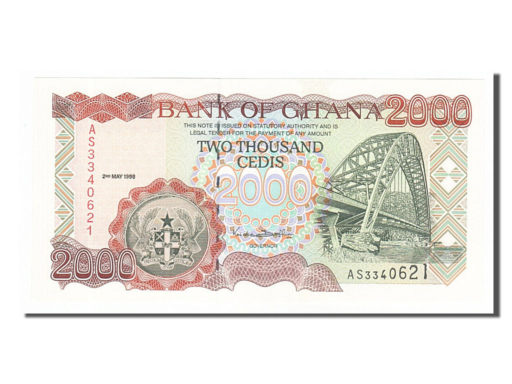 Banconote, Ghana, 2000 Cedis, 1998, 1998-05-02, FDS