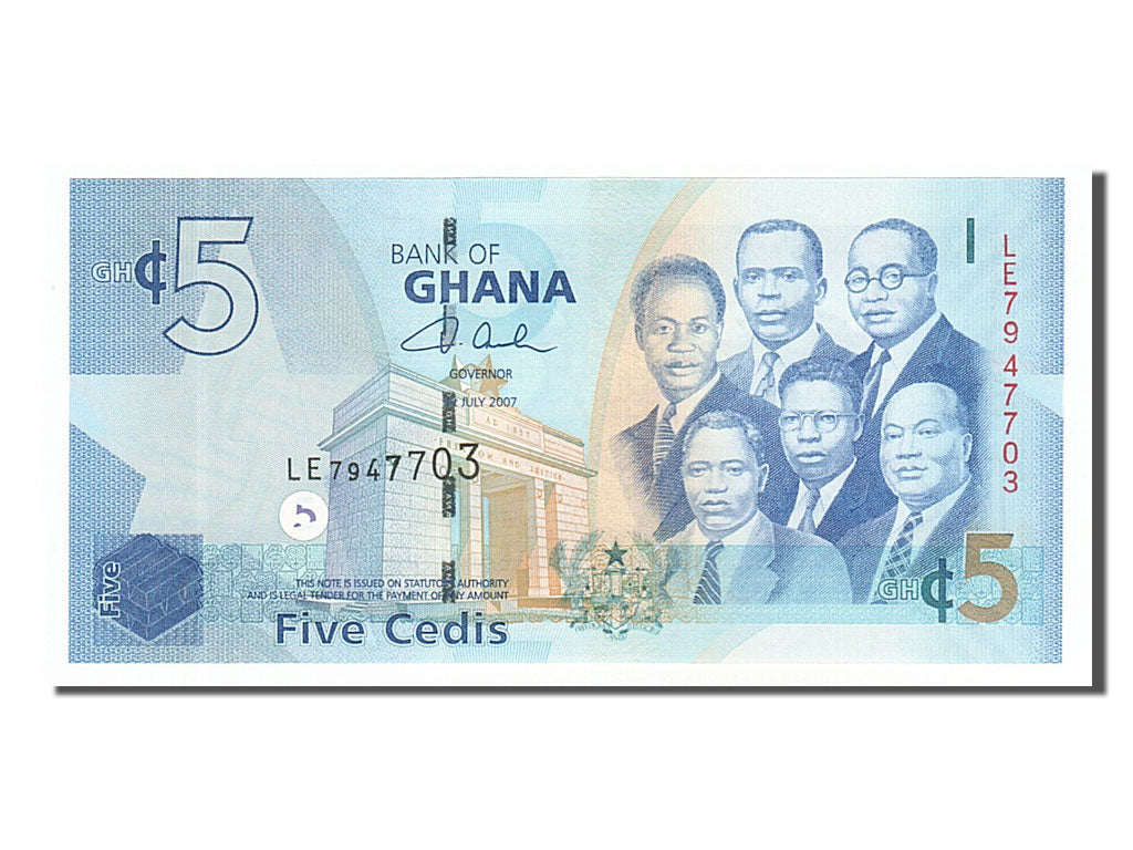 Ghana, 5 Cedis, 2007, 2007-07-01, UNC(65-70), LE7947703