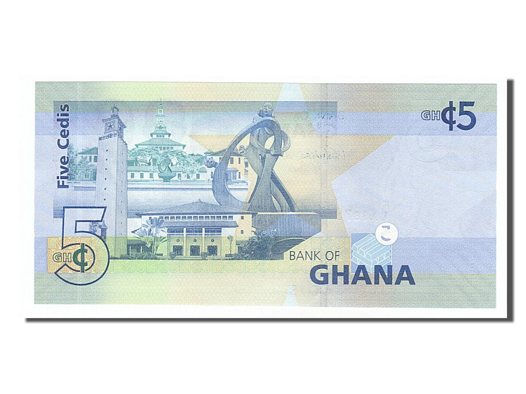 Ghana, 5 Cedis, 2010, KM #38b, 2010-03-06, UNC(65-70), LX8879184