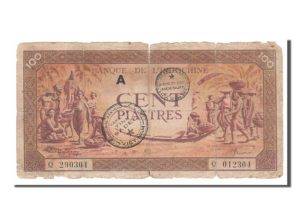 Indochina, 100 Piastres, 1942, F(12-15), Q290304