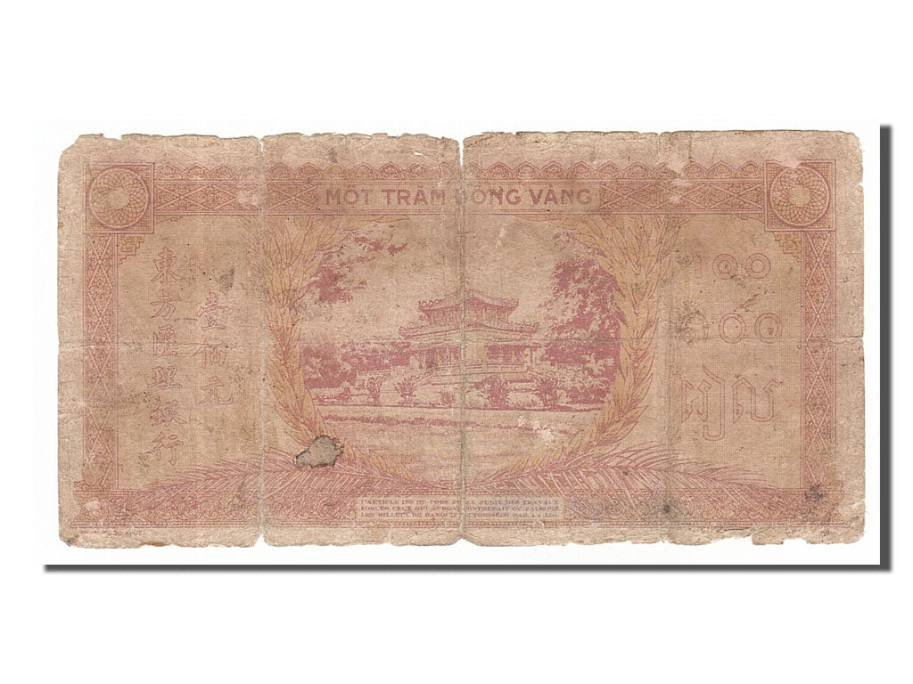 Indochina, 100 Piastres, 1942, F(12-15), Q290304
