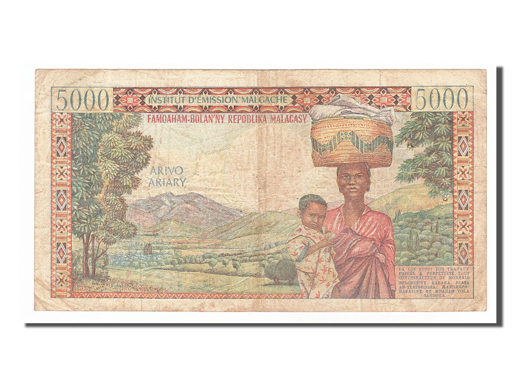 Madagascar, 5000 Francs, 1966, VF(20-25), K3