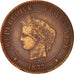 France, Cérès, 2 Centimes, 1877, Paris, VF(20-25), Bronze, KM:827.1