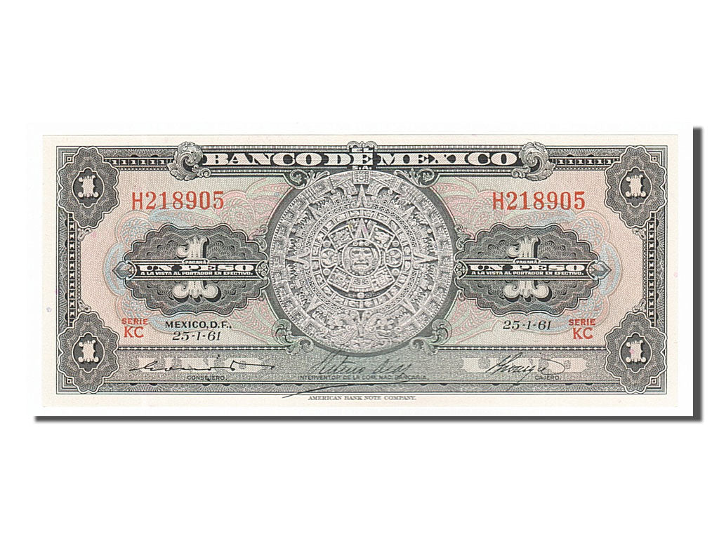 Banknote, Mexico, 1 Peso, 1961, 1961-01-25, UNC(65-70)
