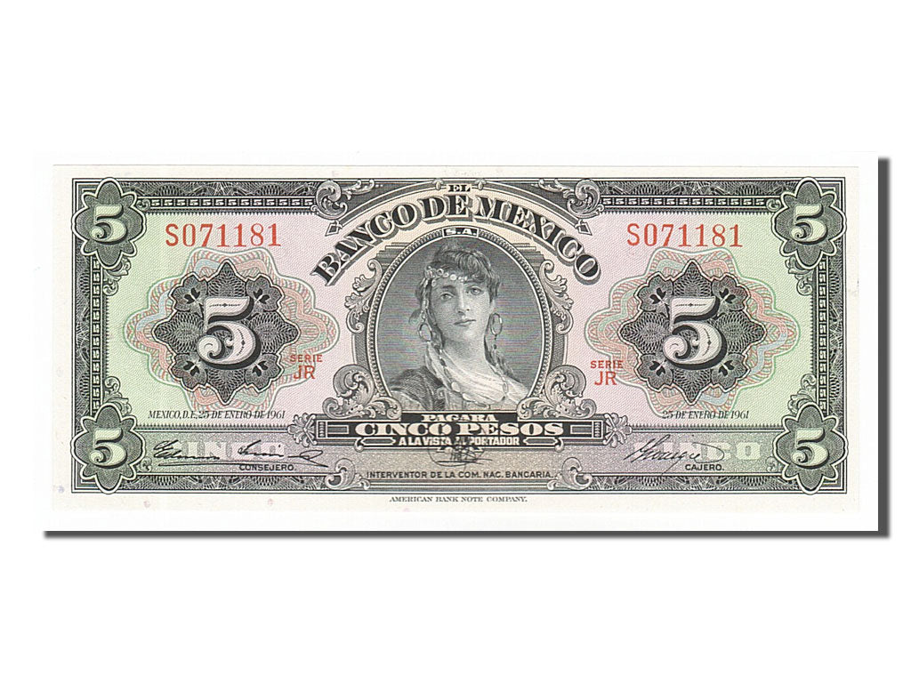 Mexico, 5 Pesos, 1961, KM #60f, 1961-01-25, UNC(65-70), S071181