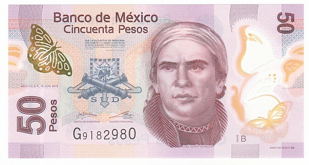 Mexico, 50 Pesos, 2012, KM #123l, 2012-06-12, UNC(65-70), G9182980