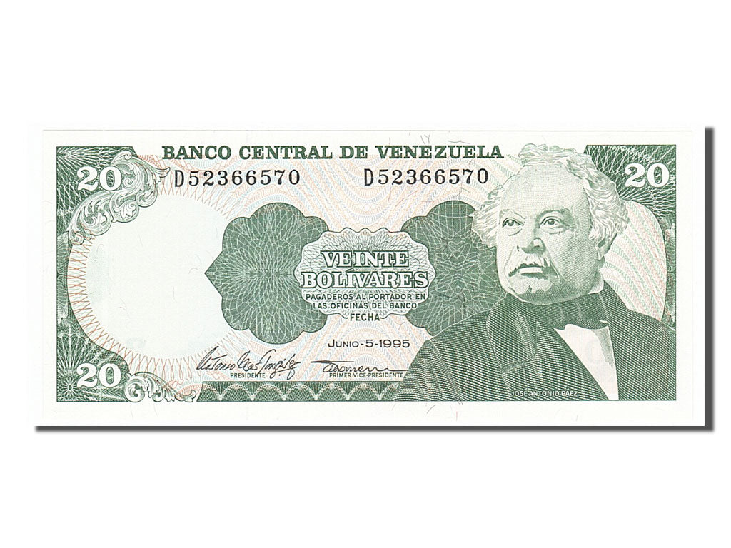 Banknote, Venezuela, 20 Bolivares, 1995, 1995-06-05, UNC(65-70)