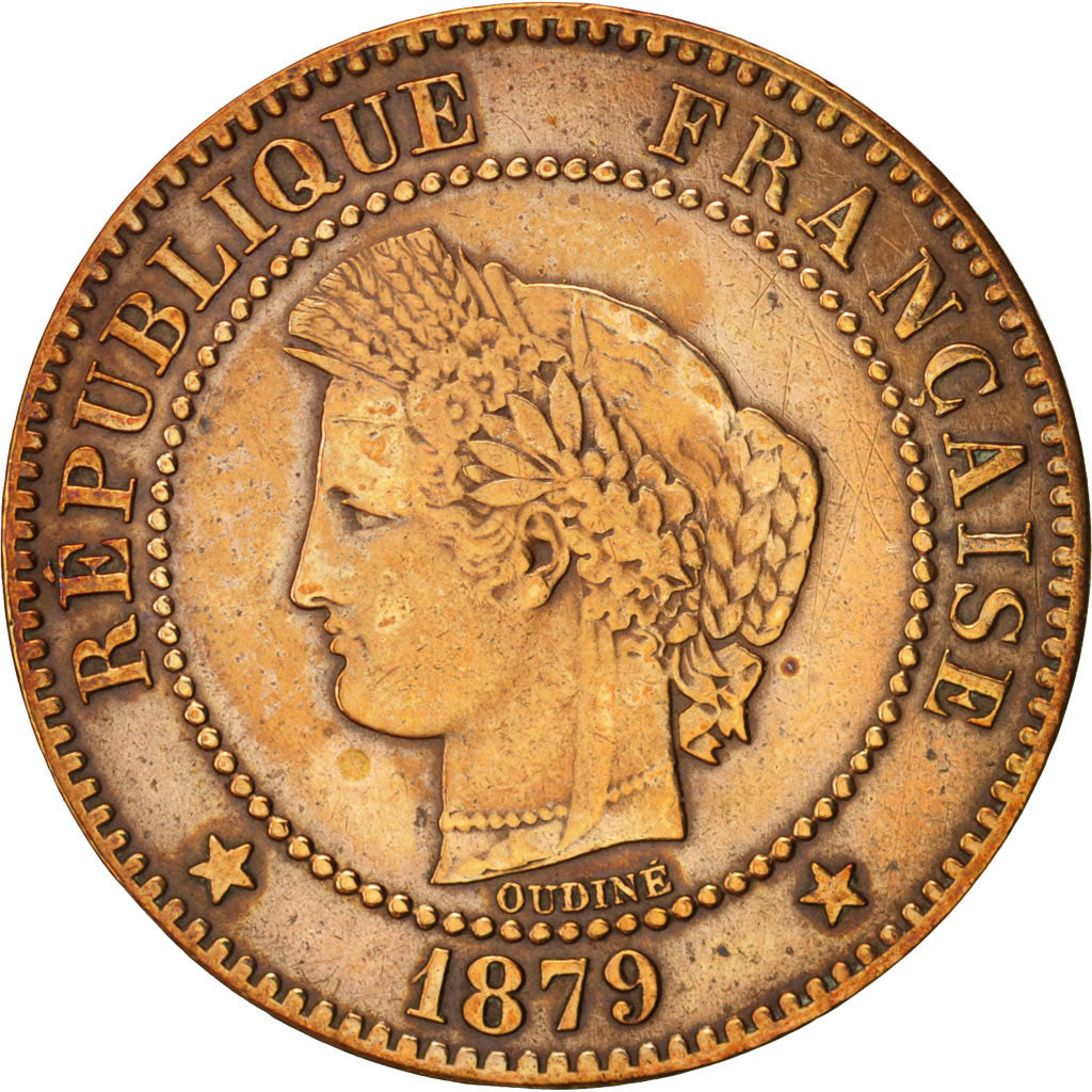 France, Cérès, 2 Centimes, 1879, Paris, VF(30-35), Bronze, KM:827.1