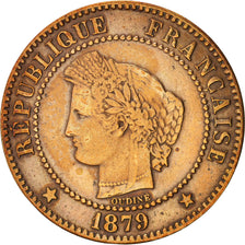 France, Cérès, 2 Centimes, 1879, Paris, VF(30-35), Bronze, KM:827.1