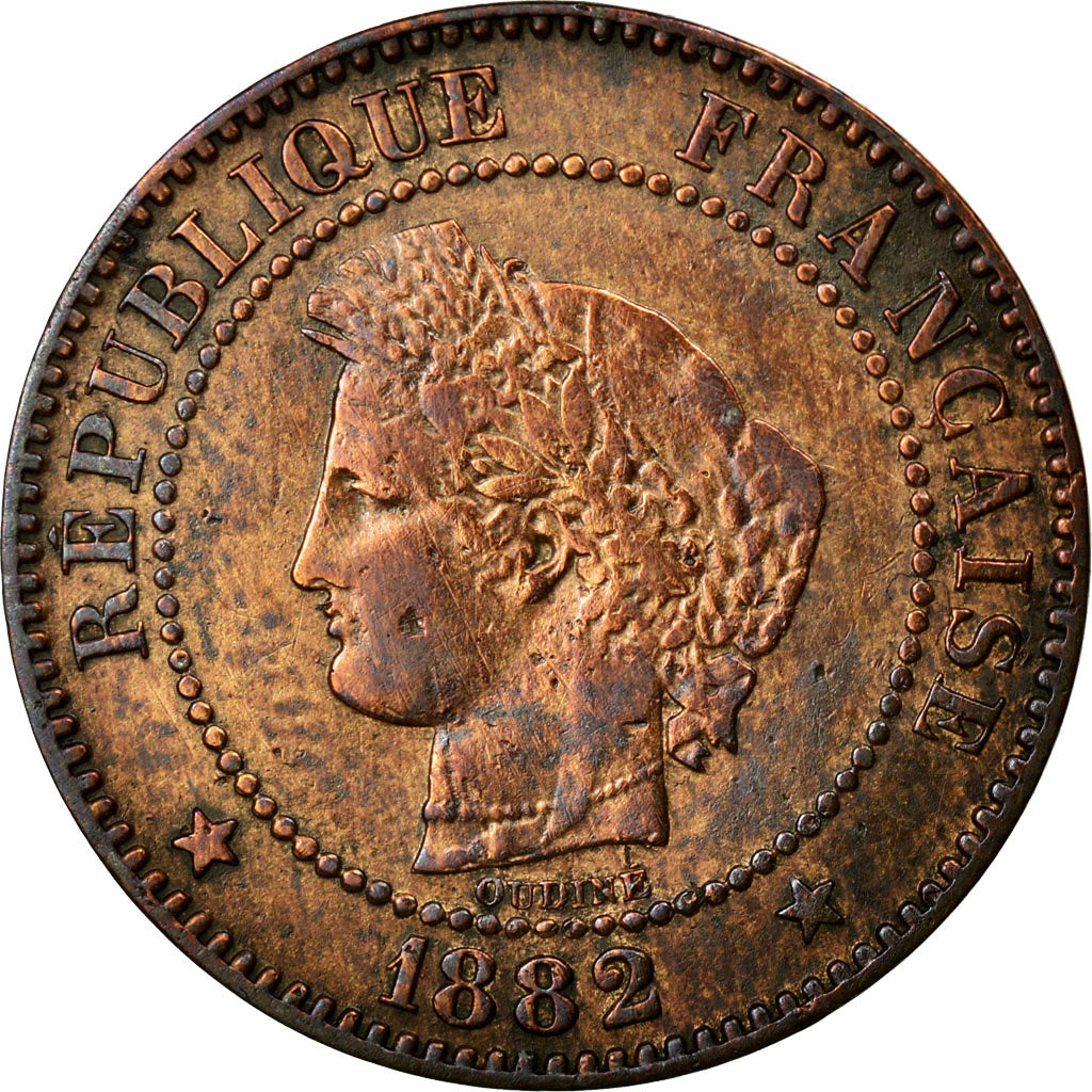 Coin, France, Cérès, 2 Centimes, 1882, Paris, VF(30-35), Bronze, KM:827.1