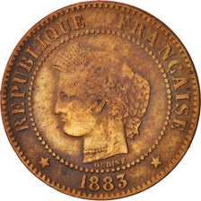 France, Cérès, 2 Centimes, 1883, Paris, VF(20-25), Bronze, KM:827.1