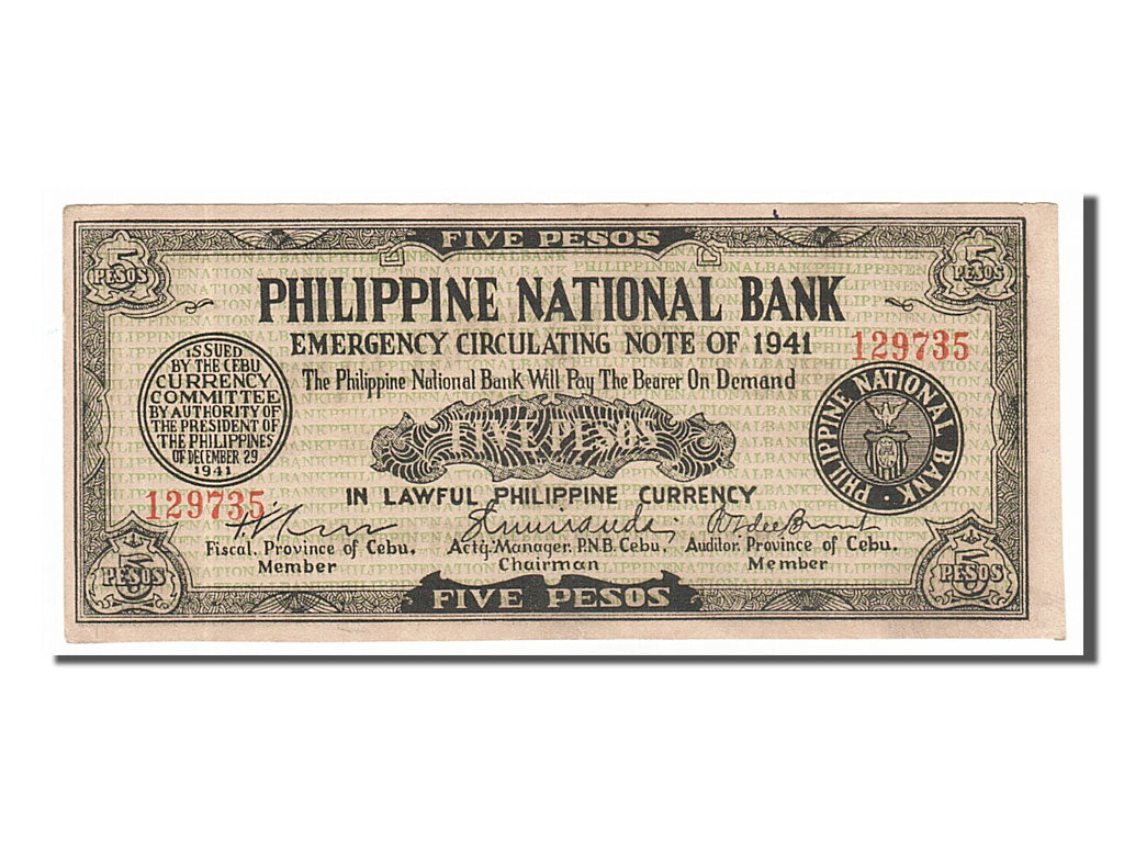 Philippines, 5 Pesos type 1941