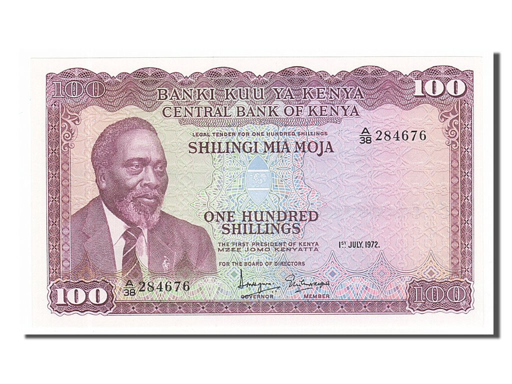 Banknote, Kenya, 100 Shillings, 1972, 1972-07-01, KM:10c, UNC(65-70)