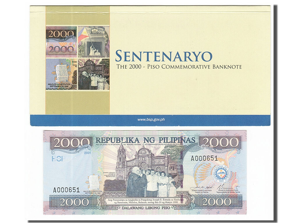 Billet, Philippines, 2000 Piso, 2001, KM:189b, NEUF