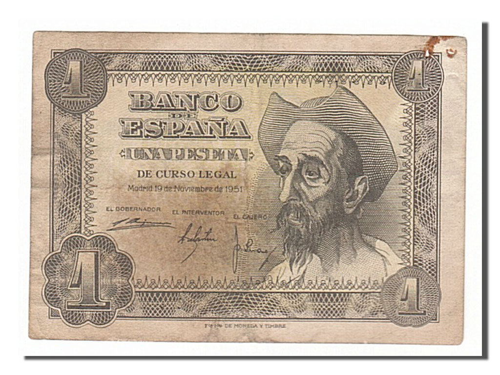 Espagne, 1 Peseta type Don Quijote