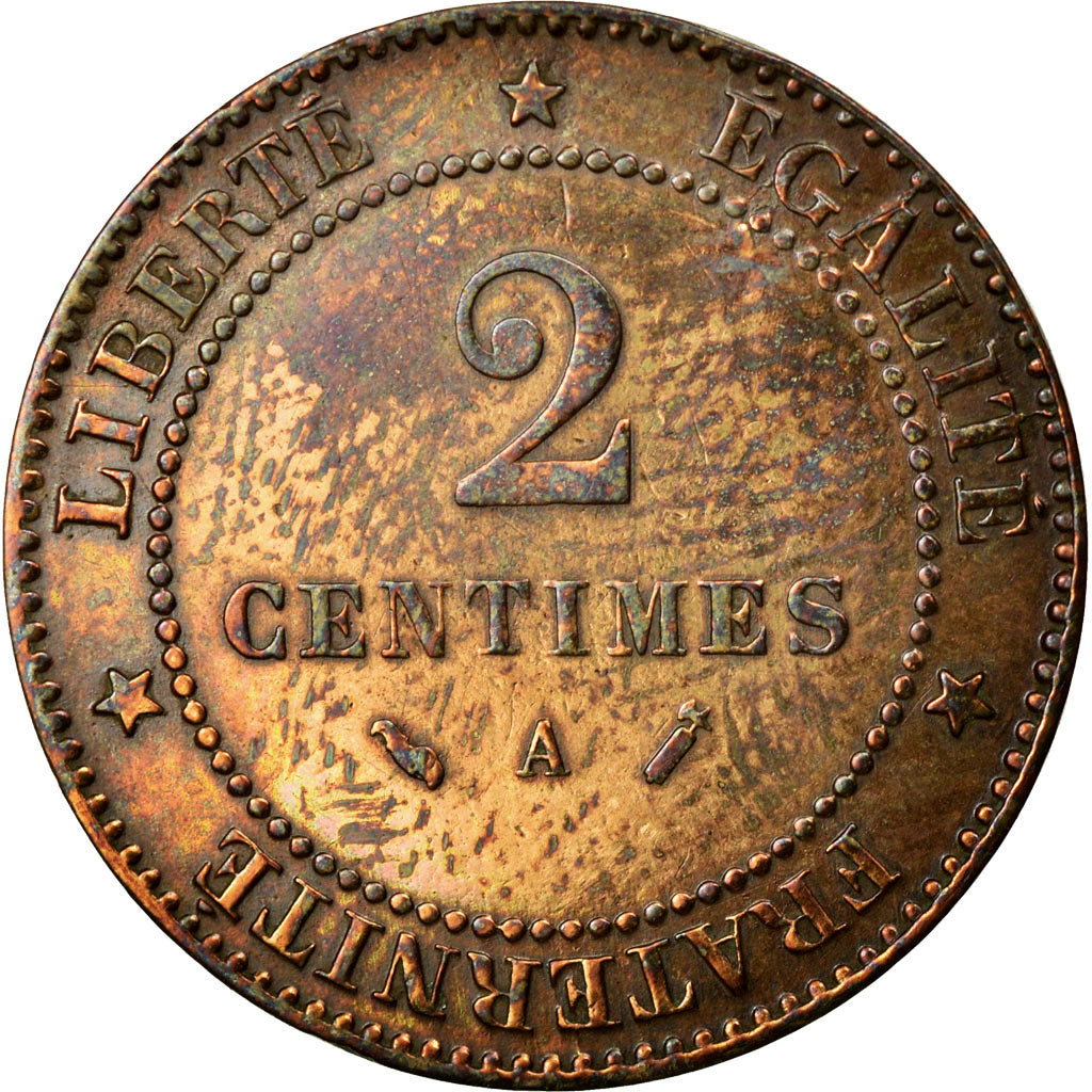 Coin, France, Cérès, 2 Centimes, 1886, Paris, VF(30-35), Bronze, KM:827.1