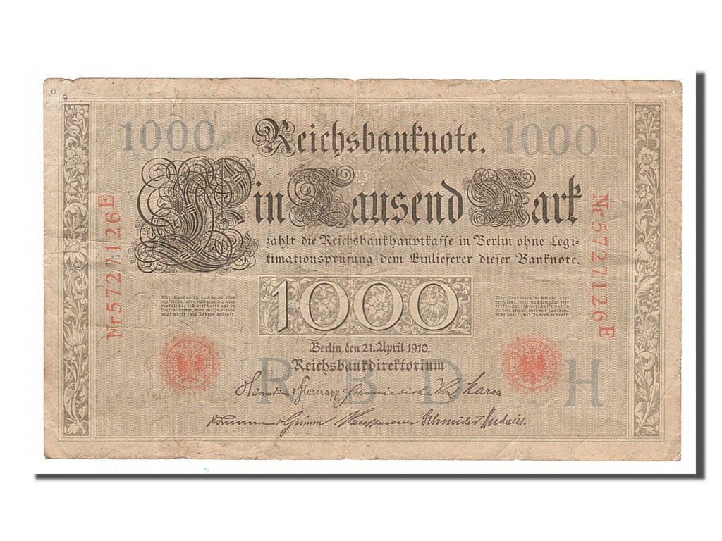 Germany, 1000 Mark, 1910, KM #45b, 1910-04-21, VF(20-25), 572126E