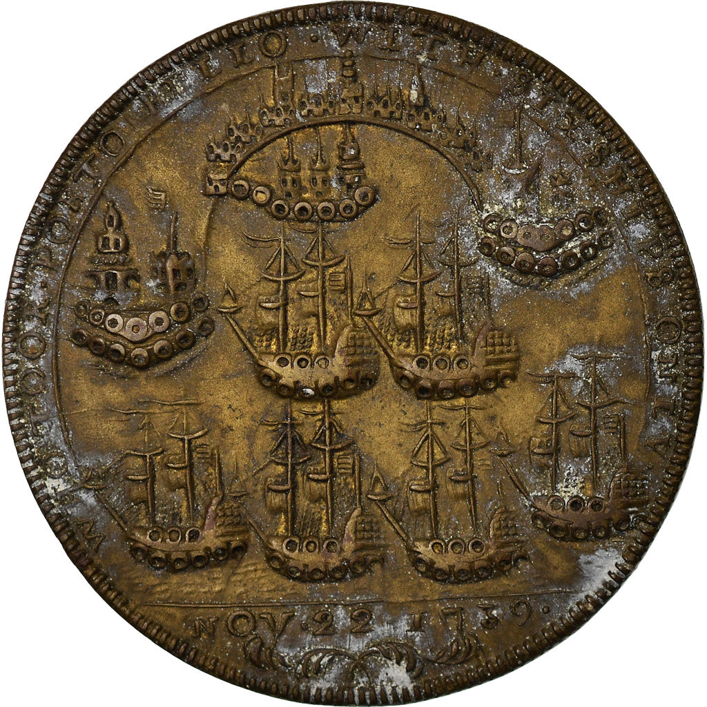 Reino Unido, medalla, Admiral Vernon, Fort Chagre, Shipping, 1739, MBC, Bronce