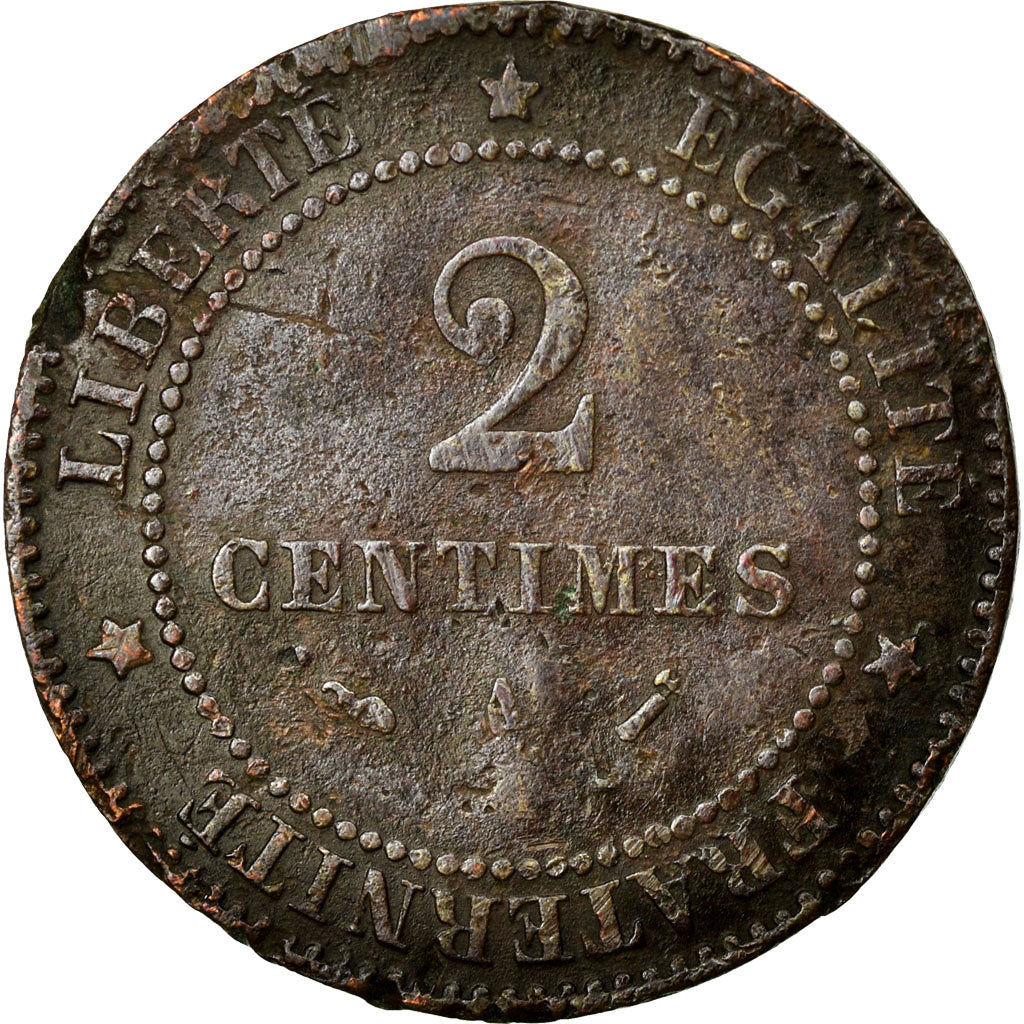 Munten, Frankrijk, Cérès, 2 Centimes, 1888, Paris, FR, Bronze, KM:827.1