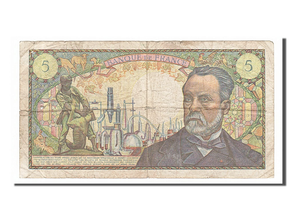 France, 5 Francs, 5 F 1966-1970 ''Pasteur'', 1969, KM #146b, 1969-09-04,...