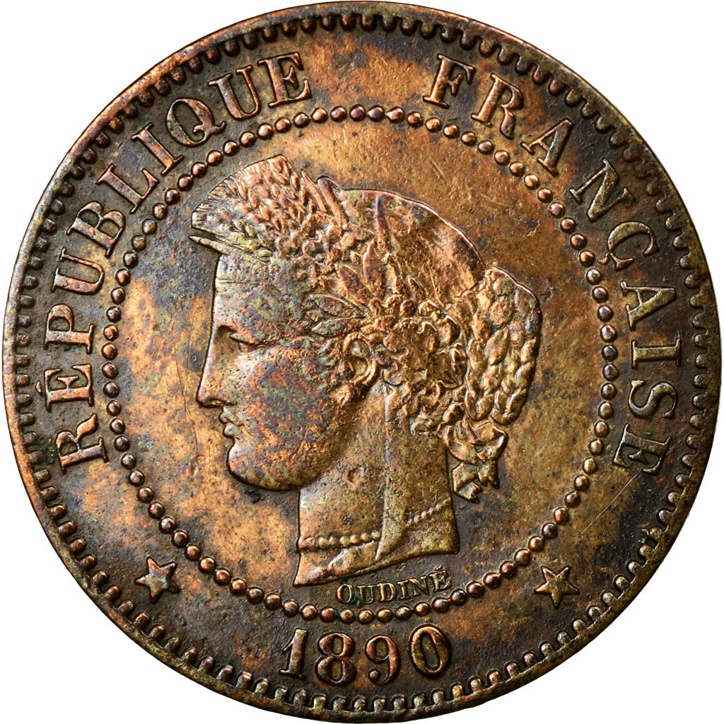 Coin, France, Cérès, 2 Centimes, 1890, Paris, EF(40-45), Bronze, KM:827.1
