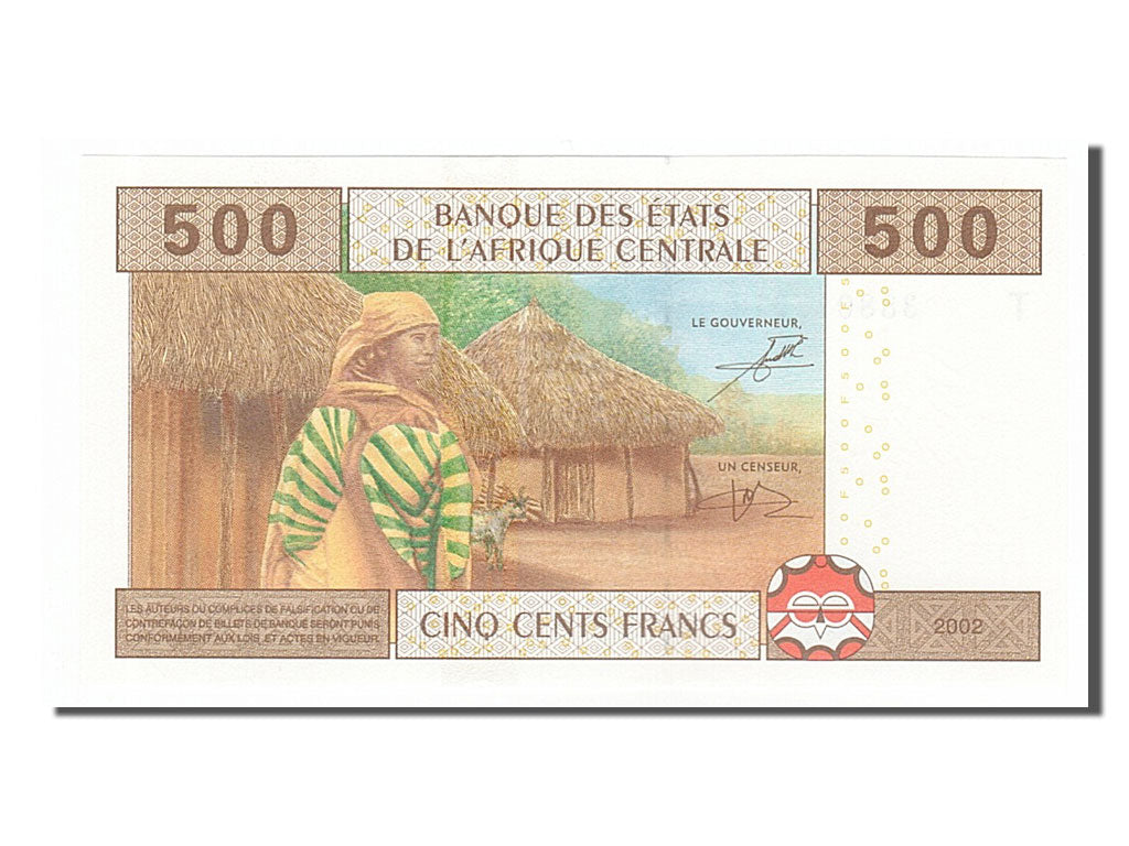 Banknote, Central African States, 500 Francs, 2002, UNC(65-70)