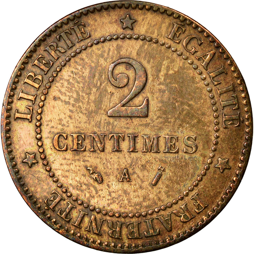 Coin, France, Cérès, 2 Centimes, 1891, Paris, VF(20-25), Bronze, KM:827.1