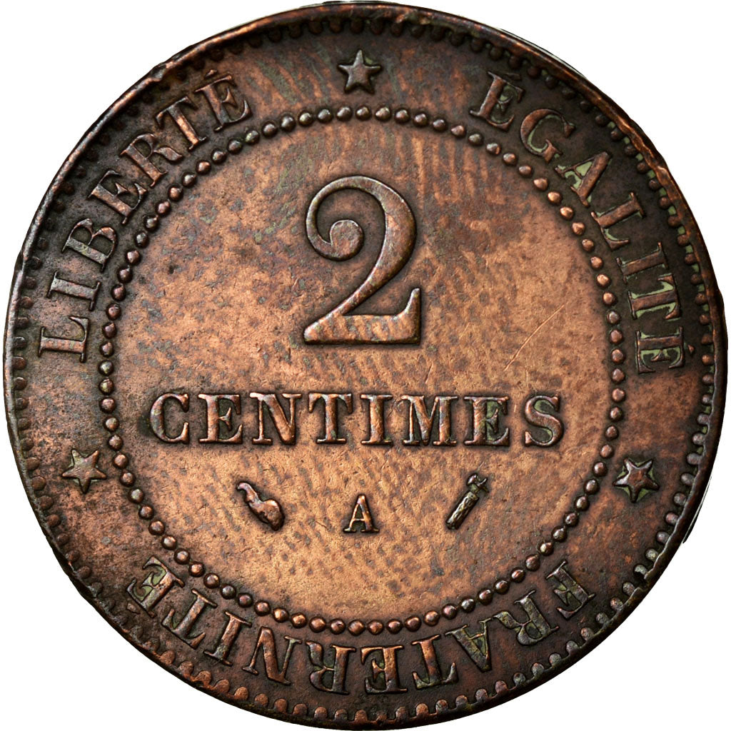 Coin, France, Cérès, 2 Centimes, 1893, Paris, VF(30-35), Bronze, KM:827.1