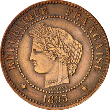 France, Cérès, 2 Centimes, 1895, Paris, EF(40-45), Bronze, KM:827.1, Gadoury 105
